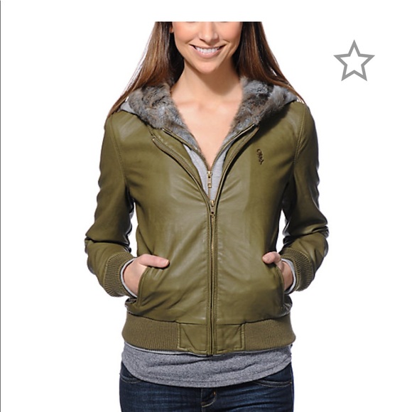 obey leather jacket womens